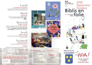 Programme des activités de la bibliothèque et du musée de Blasimon en septembre