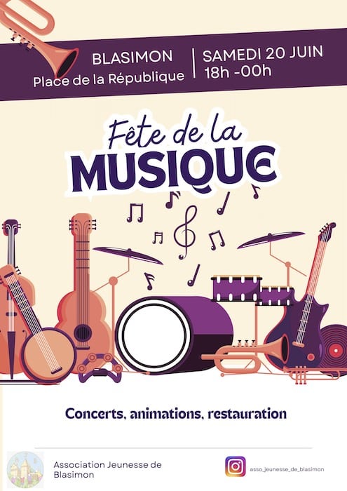 Fête de la musique à Blasimon Fête de la musique organisée par l'association Jeunesse de Blasimon