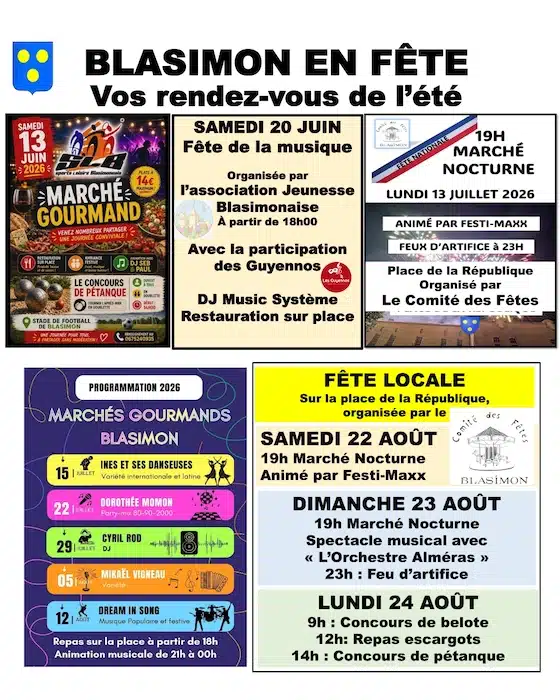 Blasimon en fête ! Vos rendez-vous de l’été Blasimon en fête ! Vos rendez-vous de l’été