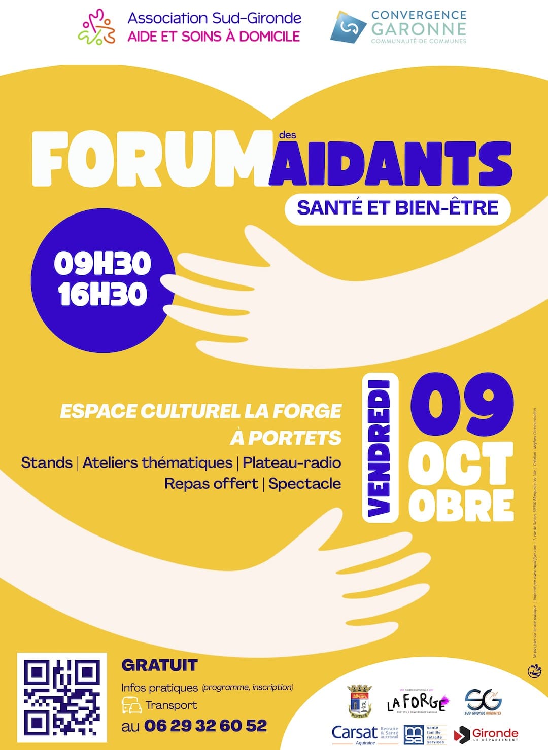 Forum des aidants vendredi 9 octobre 2026 à Portets – Santé et bien-être Forum des aidants vendredi 9 octobre 2026 à Portets – Santé et bien-être