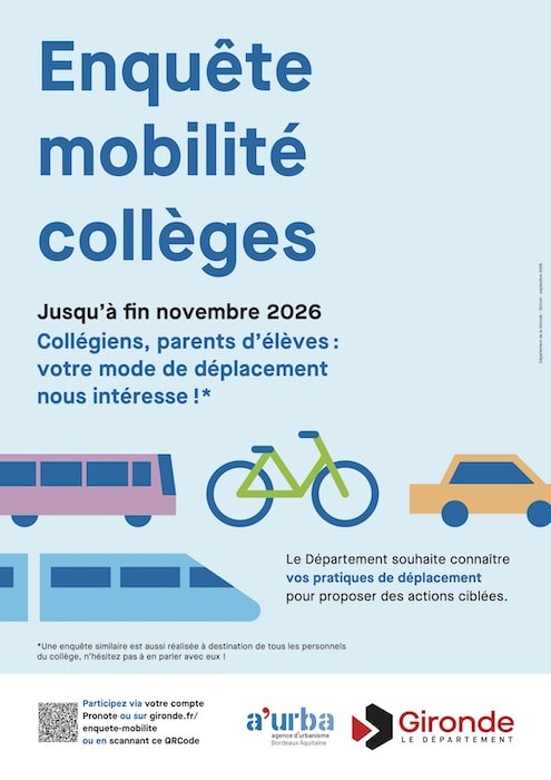 Enquête mobilité collège – Département de la Gironde Enquête mobilité collège – Département de la Gironde