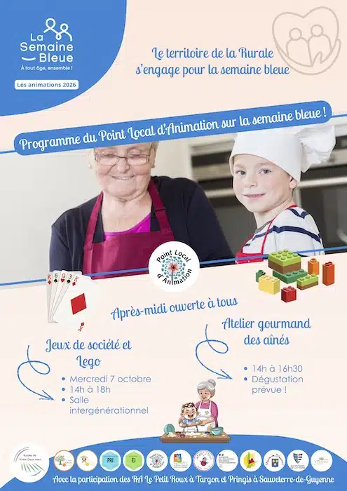 Semaine bleue à Blasimon du 5 au 10 octobre 2026 Semaine bleue à Blasimon du 5 au 10 octobre 2026