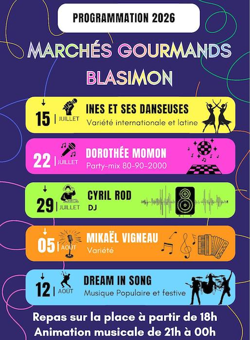 Marché gourmand avec Ines et ses danseuses mercredi 15 juillet 2026 Marché gourmand avec Ines et ses danseuses mercredi 15 juillet 2026